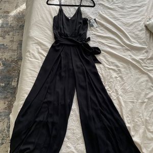 Black chiffon jumpsuit